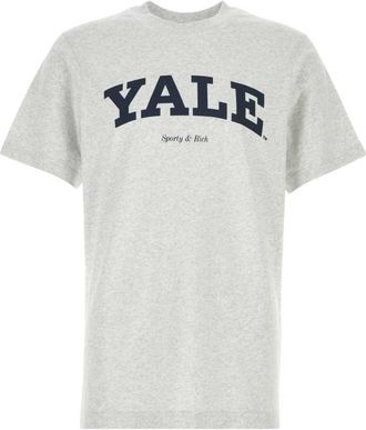 Sporty & Rich Melange Grey Cotton T-shirt