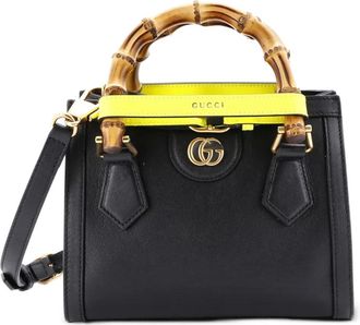 Gucci Diana NM Bamboo Handle Tote Leather Mini crossbody bag - Zwart
