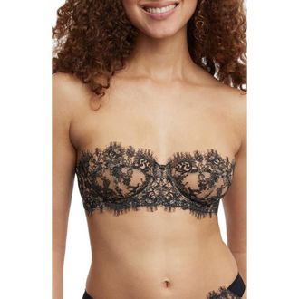Skarlett Blue Entice Strapless Multi-way Underwire Bra in Black/nylon at Nordstrom, Size 32Dd