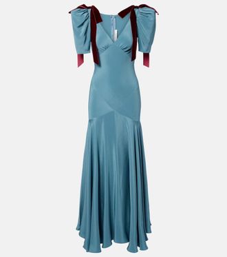 Rodarte Vestido midi de sat&eacute;n de seda