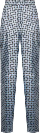 Max Mara Pantaloni con stampa geometrica - Blu