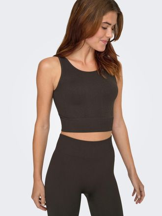 Only Play Trainingstop ONLY PLAY ONPJAIA LIFE, Damen, Gr. M (L), braun (chocolate torte), Jersey, Obermaterial: 75% Nylon, 15% Polyamid, 10% Elasthan, unifarben