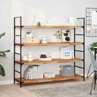 Berkfield Home Floating Shelves 2 pcs 160x40x4 cm Oil Finished Solid Wood Acacia in Brown | Size: 160 x 40 x 4 cm