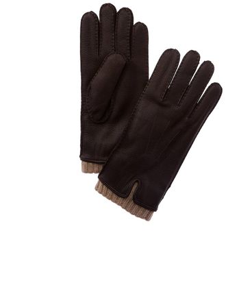 Vince Handsewn Leather & Cashmere Gloves