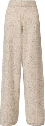 Fabiana Filippi Wijde broek - Dames - Wijde Broeken - Beige - S - Nylon - Broeken