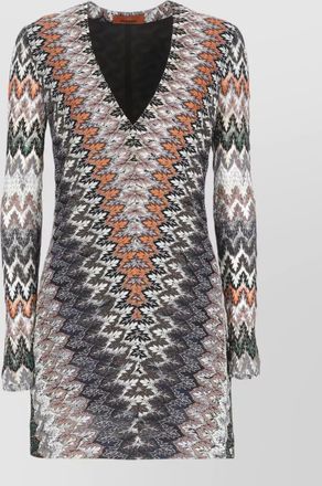 Missoni fitted textured knit dress v neckline