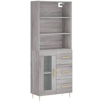 vidaXL Vidaxl - Aparador alto madera contrachapada gris sonoma 69,5x34x180 cm