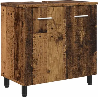 vidaXL Unidad De Tocador De Ba&ntilde;o Madera Envejecida 60 X 35 X 60 Cm Vidaxl