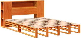 vidaXL Bookcase Bed without Mattress Wax Brown 160x200 cm Solid Wood Vidaxl