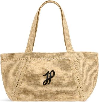 Patou Geborduurde Logo Tote Bag - Dames - Shoppers - Beige - ONE Size - Tassen