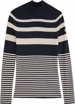 Moncler Striped-intarsia Ribbed Wool top - Blue - XS (UK 8 / XS)