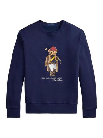 Polo Ralph Lauren Blue Sweatshirt In Cotton With Printed Bear