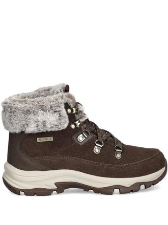 Skechers Snow Worries lace-up boots - women - Suede/Artificial Fur/Artificial Fur/Rubber - 37 - Brown