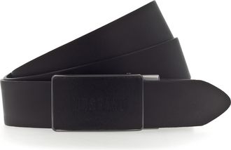 Mustang Koppelg&uuml;rtel MUSTANG Lucas, Herren, Gr. 11,5, schwarz, Rindsleder, unifarben, G&uuml;rtel Koppelg&uuml;rtel, Schliesse mit Logoschriftzug, modisch, 3,5 cm