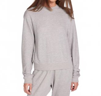 Michael Lauren Exon Cropped Pullover Top In Heather Grey