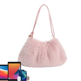 Generic Hairy Handbags for Women - Large Capacity Soft Cute Tote Bag, Plush Tote Bag, Soft Bag, for Women and Girls for Daily Use, Travel, Party, Date and Act