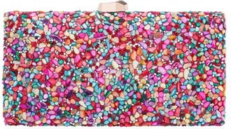 Nina Embellished Clutch in Pink Multi at Nordstrom