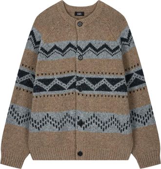 TOMBOY Fair Isle vest met ronde hals - Bruin