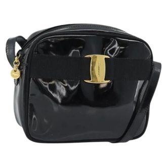 Ferragamo Pre-owned Enamel Shoulder Bag - Dames - Pre-owned - Zwart - Maat: ONE Size