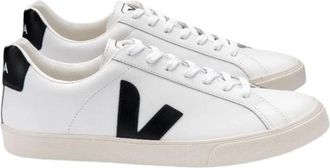 Veja Extra Witte Leren Sneakers - Heren - Sneakers - Wit - 44 EU - Katoen - Schoenen