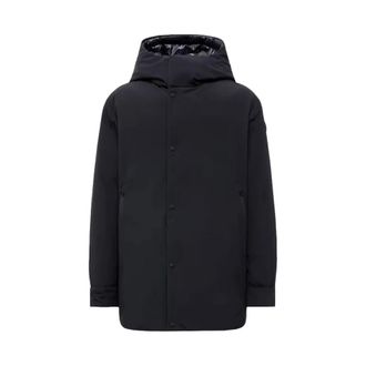 Moncler Jassen, Heren, Blauw, XS, Katoen, Omkeerbaar donsjack