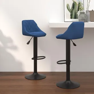 vidaXL Vidaxl - Taburetes De Cocina 2 Unidades Terciopelo Azul