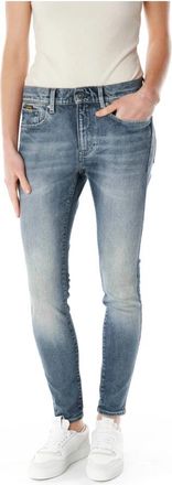G-Star 3301 Cropped Skinny Fit Midwaist Jeans - Dames - Skinny Jeans - Blauw - W26 L28 - Katoen - Jeans