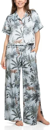 Midnight Bakery One Way Satin Pajamas in Blue at Nordstrom, Size X-Large