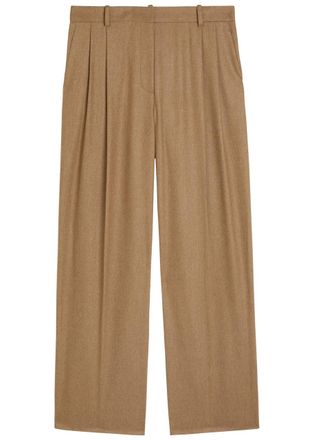 Khaite August Pleated Wool-blend Trousers - Brown - 10 (UK14 / L)