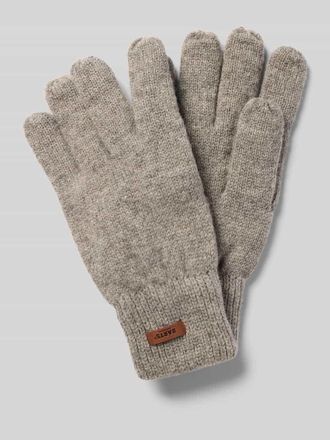 Barts Handschuhe mit Label-Detail Modell HAAKON in Mittelgrau, Gr&ouml;&szlig;e M/L