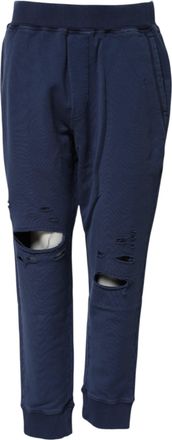 Dsquared2 Blue Cotton Mid Waisted Jogger Womens Pants