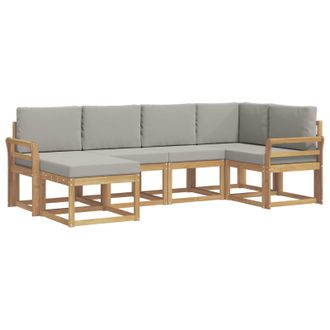 vidaXL Conjunto De Sof&aacute;s De Exterior 6 Pcs Blanco Y Gris Claro Vidaxl