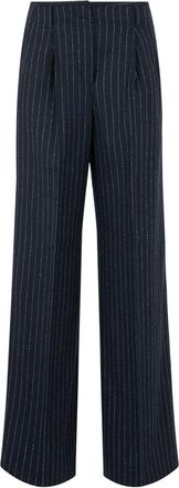 Slowear Pliss&eacute; wijde broek - Dames - Wijde Broeken - Blauw - S - Katoen - Broeken