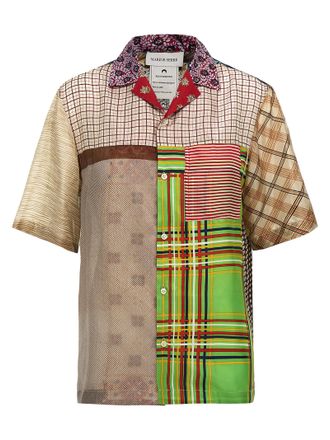 Marine Serre Womens Regenerated Silk Scarves Bowling Shirt
