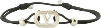 Valentino Garavani Ovalette Armband met Koord - Heren - Armbanden - Zwart - ONE Size - Polyester - Accessoires