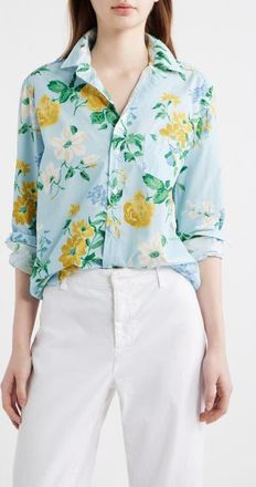Frank & Eileen Eileen Relaxed Button-Up Shirt in Blue Floral at Nordstrom, Size X-Large
