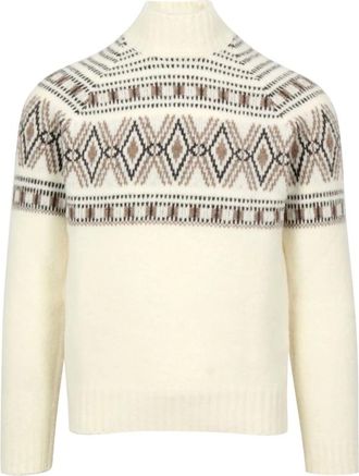 Gran Sasso Trui met ronde hals - Heren - Truien - Beige - Maat: 2XL Wol