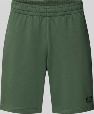 Emporio Armani Shorts mit elastischem Bund und Logo in Gruen, Gr&ouml;&szlig;e M