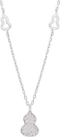 Savvy Cie Jewels Silver Cz Dangle Necklace