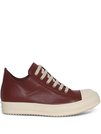 Rick Owens Sneakers basse in pelle - Rosso