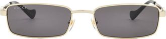 Gucci Grey Rectangular Ladies Sunglasses GG1600S 001 56