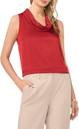 Vince Camuto Cowl Neck Satin Charmeuse Sleeveless Top in Wine at Nordstrom, Size X-Large