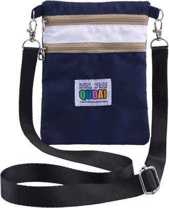 Generic Mini Crossbody Phone Bag - Unisex Cotton Canvas Purse for Small Items Storage, Features Three Layers for Cards, Keys, Coins, and Passport
