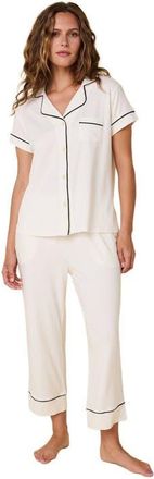 The Cats Pajamas Pima Knit Capri Set in Ivory at Nordstrom, Size X-Small
