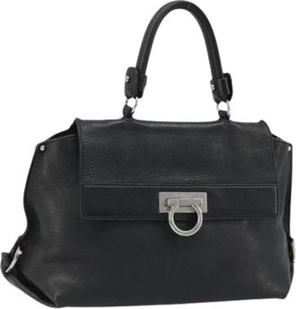 Ferragamo Pre-owned Handtas - Dames - Vintage Handtas - Zwart - ONE Size - Leer - Vintage