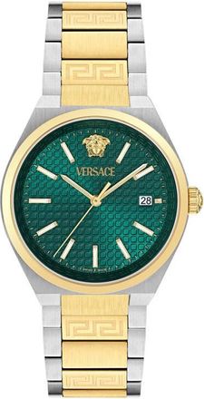 Versace V-Auria Two-Tone Bracelet Watch, 39mm in Two Tone at Nordstrom