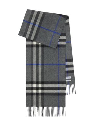 Burberry checked cashmere scarf - unisex - Cashmere - OS - Grey