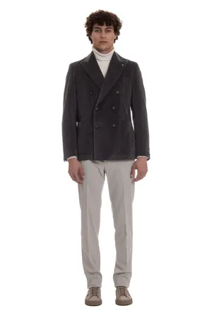 Tagliatore Double-Breasted Cashco Velvet Jacket Mod. Montecarlo