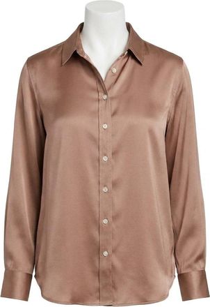 Spanx Better Than Silk Blouse In Cafe Au Late