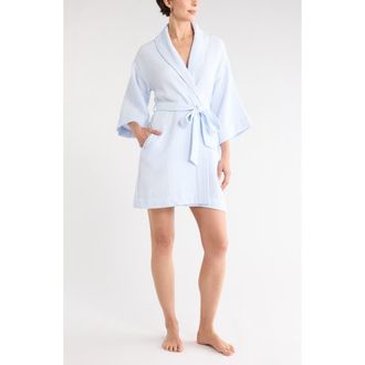 Nordstrom Rack Cotton Waffle Knit Robe in Blue Ancient at Nordstrom Rack, Size X-Large